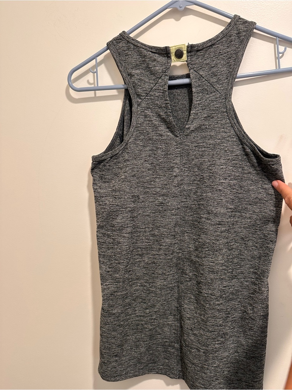 oiselle Heather Gray Racerback Tank with Keyhole